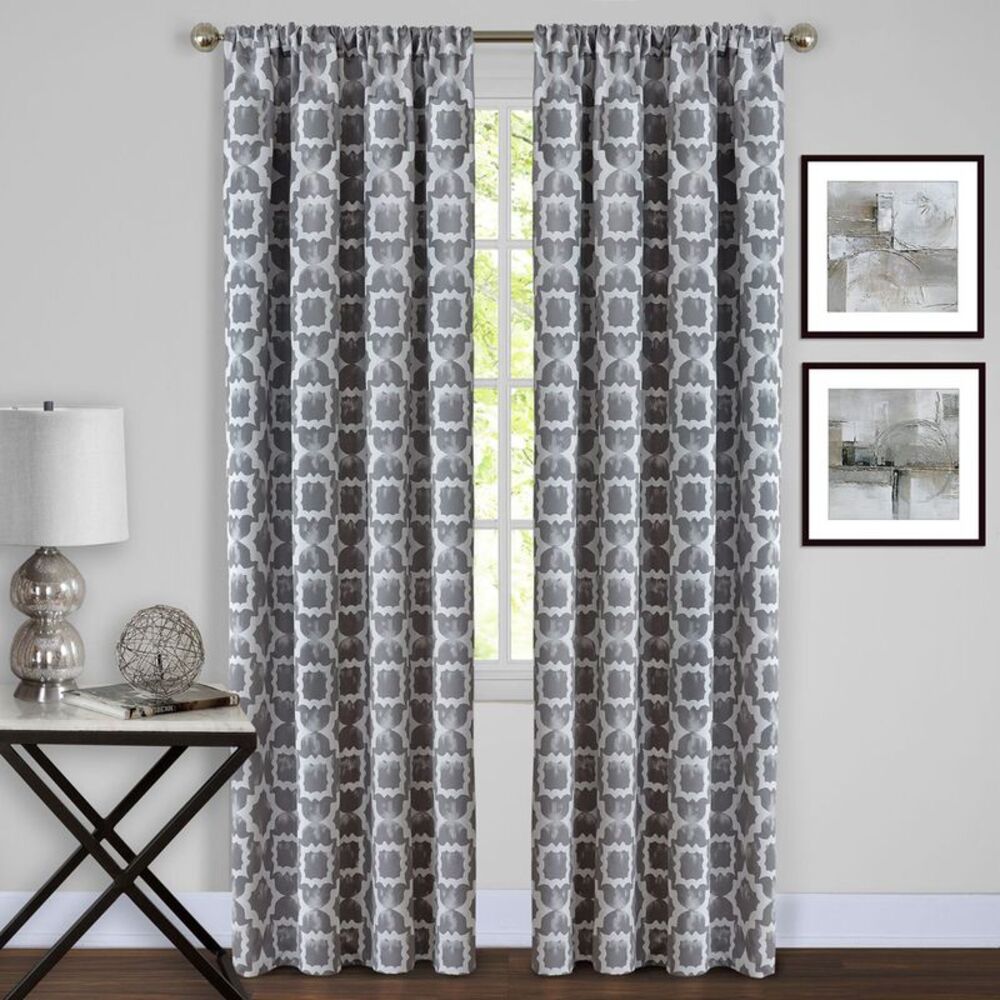 Ben&Jonah Collection Tara Window Curtain Panel - 54x84 - Charcoal